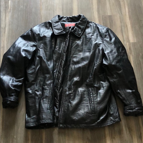 oversized leather blazer jacket - Picture 1 of 3